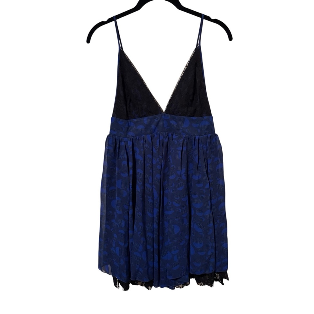 Sparkle and Fade Urban Outfitters Blue Chiffon and Black Lace Babydoll Dress
